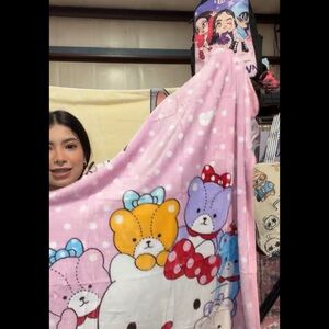 Cute Pink Teddy Bear Blanket